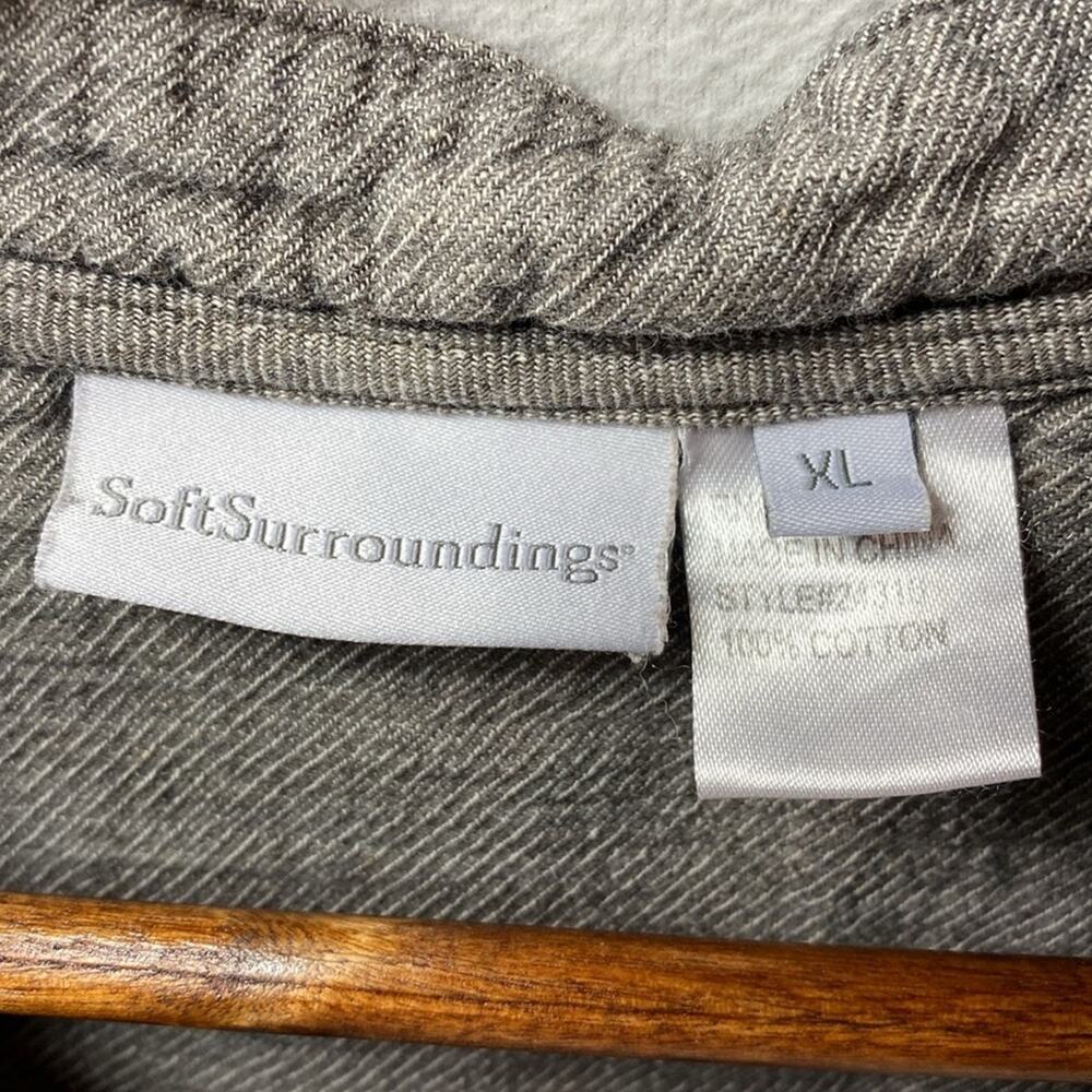 Soft Surroundings Button Front Jacket In Gray Siz… - image 3